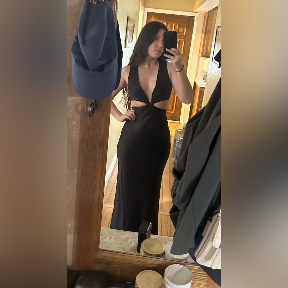 Shona Joy La lune plunge cut out maxi dress
